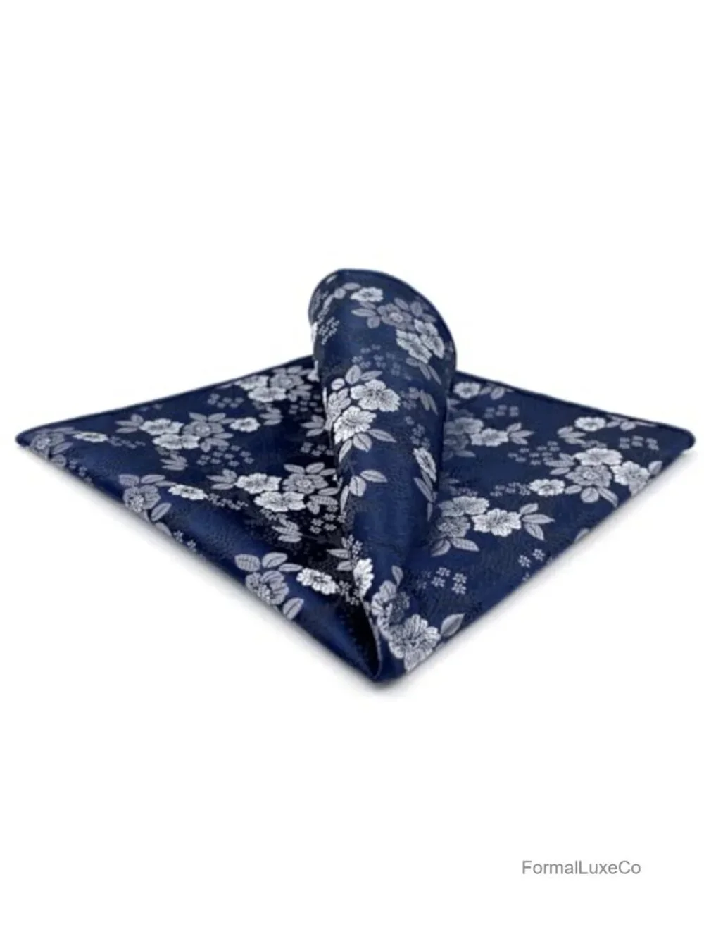 Men's Jacquard Woven Microfiber Pocket Square Floral Pattern for Wedding